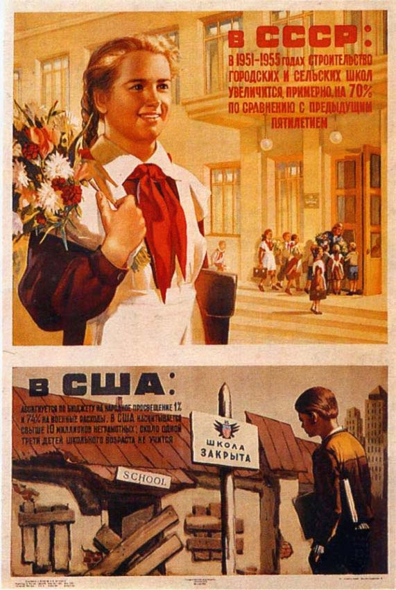 Плакаты в СССР и с США